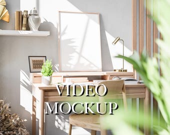 Animated Frame Mockup: DIN A ISO, Natural Shadows (PSD & MP4)