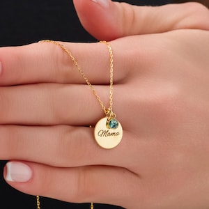 Birthstone Necklace for Women Personalized Jewelry for Her Birthday gift for New Mom Jewelry Mother&#39;s Day Gift Custom Name Necklace Grandma