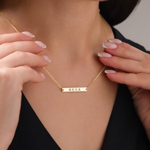 Thin Bar Necklace, Mom Necklace, Date Necklace, Name Necklace, Minimal Bar Necklace, Initials Birthdate NecklaceChristmas Gifts,Gift for Her