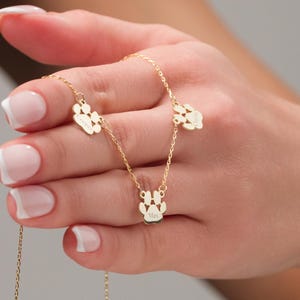 14k Gold Engraved Paw Name Necklace, Tiny Paw Necklace, Minimalist Paw Necklace, Pet Memorial Necklace, Necklace for Pet Moms, Gift for Moms