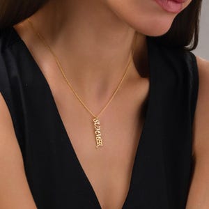 Gold Vertical Name Necklace, Family Name/Kids Name Necklace, Custom Multi Name Necklace, Personlized Bridesmaid gift, Christmas Gifts