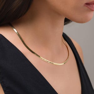Gold Filled Herringbone Necklace,Herringbone Snake Necklace,Gold Herringbone Jewelry,Gold Necklace,Herringbone Choker NecklaceChristmas Gift