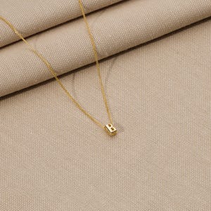 14k Solid Gold Initial Necklace, Letter Necklace, Gold Letter Necklace, Balloon Necklace , Christmas Gift, 3D Bubble Letter Necklace