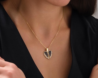 Dainty Gold Angel Wings Necklace with Name Personalized Angel Wing Necklace Custom Memorial Necklace Christmas Gifts Necklace for Mom