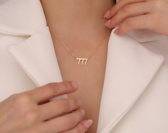 Angel Number Necklace, 111, 222, 333, 444, 555, 666, 777, 888 999 , Lucky Number Necklace,Number Necklace,Mother's Day Gift Christmas Gifts