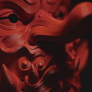 Tengu Mask – 3D Printed Wearable Oni Demon Mask, Japanese Noh Theater, Cosplay, Samurai, Kabuki, Halloween, Wall Art