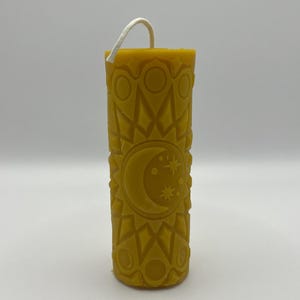 100% Pure Beeswax Sun and Moon Candle