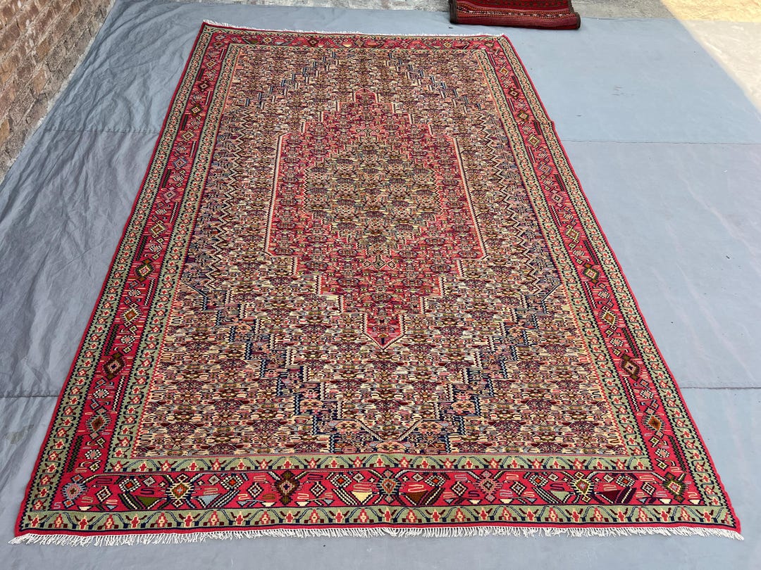 Multicolor Afghan Rug, Turkmen Oriental Red Rug, Tribal Area Rug ...