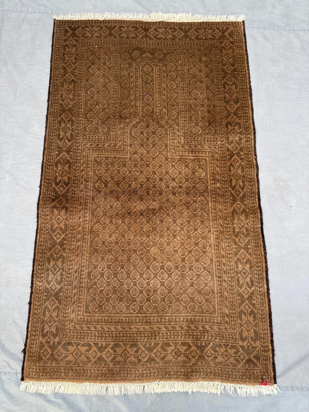 Antique Baluchi Prayer Rug 4x2 Ft _ Vintage Afghan Wool Carpet Tribal ...