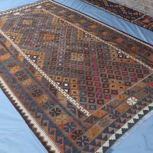 200x300 Afghan Kelim Teppich - Terrakotta Verblasster Flachgewebe Kelim Teppich - Schlafzimmer Teppich - Esszimmer Teppich