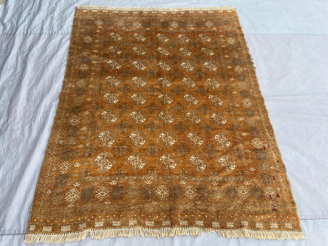 5x4 Ft _traditional Afghan Maori Gul Design Rug Handmade Wool Tribal ...