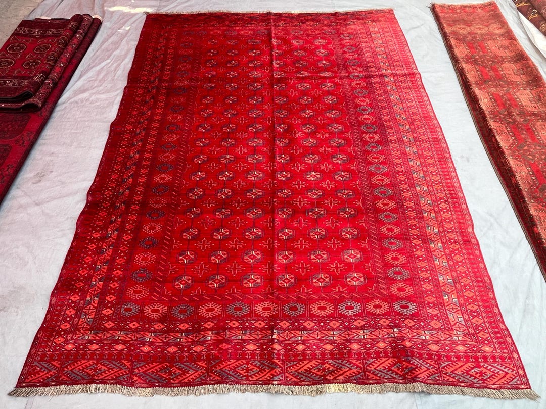 Moari Rug Afghan Maori Gul Rug 8x6 Ft _ Tribal Wool Carpet Classic Turkmen Gul ...