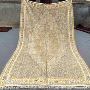 Hermosa alfombra Kilim en tonos neutros - 1,6 x 2,6 m, hecha a mano, de lana Seena Kurdi, de tejido plano, en tonos apagados - Lavable, para sala de estar