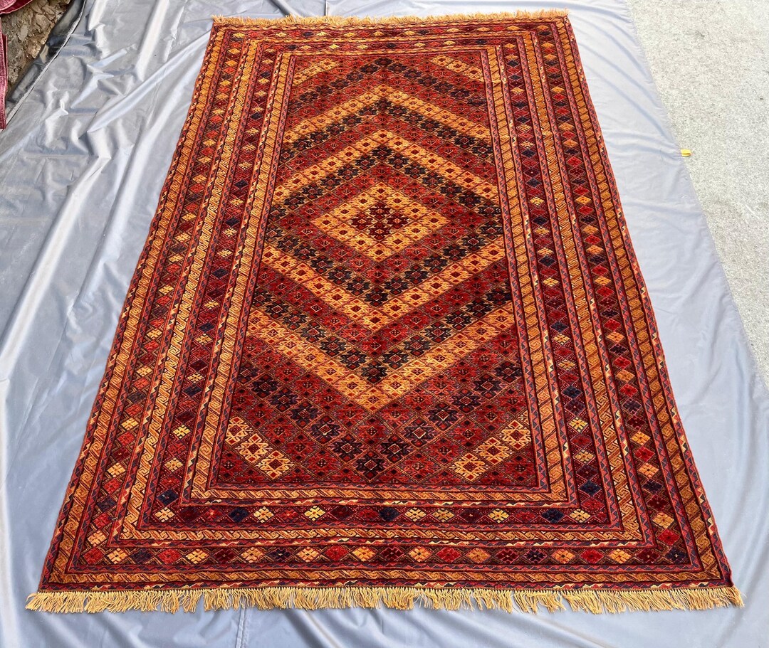 9x6 Rugs Tribal Afghan Barjesta Wool Rug 9x6 Ft Vintage Tribal Chevron Design ...