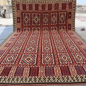Large 10x16 Antique Kilim Area Rug - Vintage Afghan Handmade Wool Flatweave Kilim - Tribal Ghalmori Oriental Kilim Rug - Rustic Boho Decor