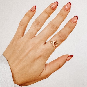 Custom Wire Cursive Initial Letter Ring • Handmade 14k Gold Filled Personalized Script Alphabet Jewelry