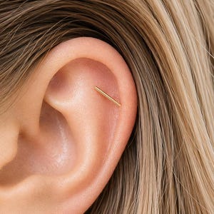 Pendiente minimalista con cierre de rosca • Piercing de cartílago hélix • Pendiente de cierre plano