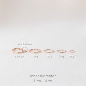 CARTILAGE HOOP • cartilage earring • helix hoop • gold hoop earrings • rose gold sterling silver • 26g 24g 22g 20g 18g 16g 14g