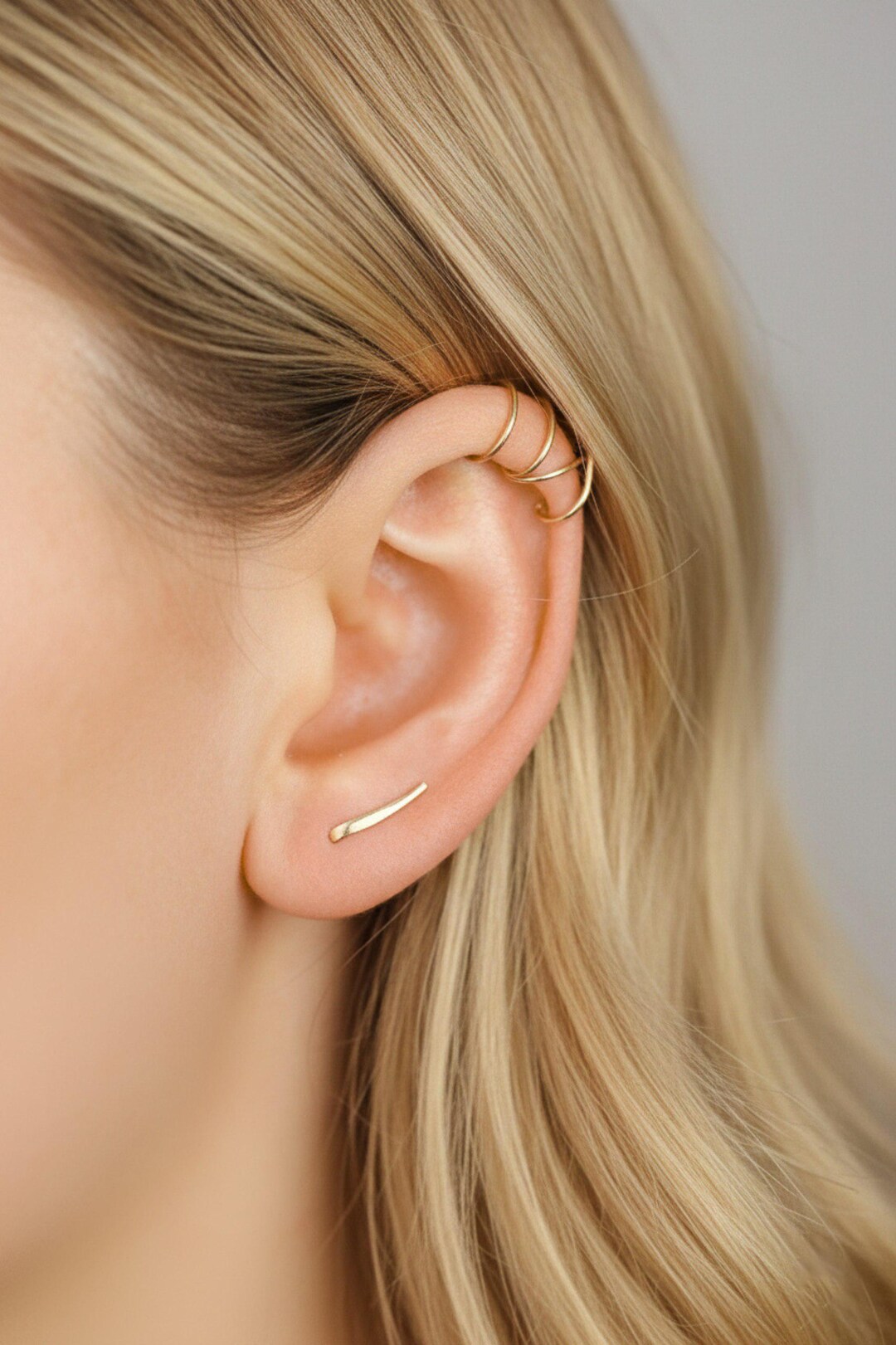 10 Mm Long Ear Climbers Matched With Two Ear Cuffs - Etsy