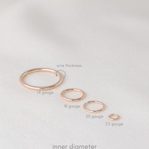 CARTILAGE HOOP • cartilage earring • helix hoop • gold hoop earrings • rose gold sterling silver • 26g 24g 22g 20g 18g 16g 14g