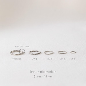 CARTILAGE HOOP • cartilage earring • helix hoop • gold hoop earrings • rose gold sterling silver • 26g 24g 22g 20g 18g 16g 14g