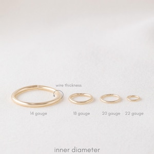 CARTILAGE HOOP • cartilage earring • helix hoop • gold hoop earrings • rose gold sterling silver • 26g 24g 22g 20g 18g 16g 14g