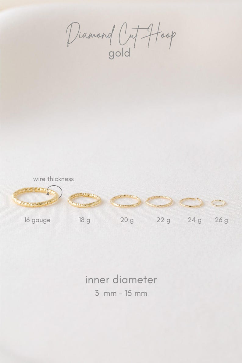 CARTILAGE HOOP • cartilage earring • helix hoop • gold hoop earrings • rose gold sterling silver • 26g 24g 22g 20g 18g 16g 14g