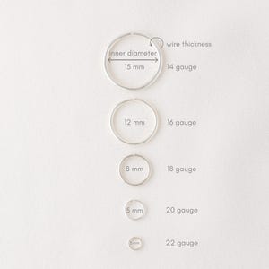 CARTILAGE HOOP • cartilage earring • helix hoop • gold hoop earrings • rose gold sterling silver • 26g 24g 22g 20g 18g 16g 14g