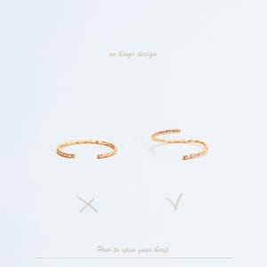 Diamond Cut Helix Hoop - Tiny Cartilage Earring - Endless Ring Hoops - 14g to 26g - 3mm to 15mm