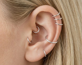 Aro pequeño para cartílago y nariz • Anillos para trago, hélix y caracola de 3 mm a 15 mm