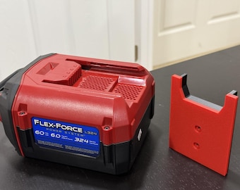 2-pack Toro 60v 60 Volt Batterie Wandhalter Halterung Aufhänger 3D Gedruckt PETG Schwarz, Rot / Schwarz