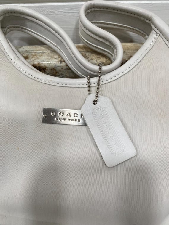 Very Rare Vintage White Coach Mini Ergo Neoprene and Leather Very Rare Vintage White Coach Mini Ergo Neoprene and Leather