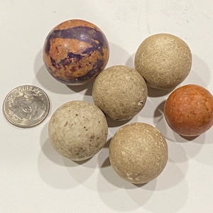 rare lot of antique civil war era clay marbles