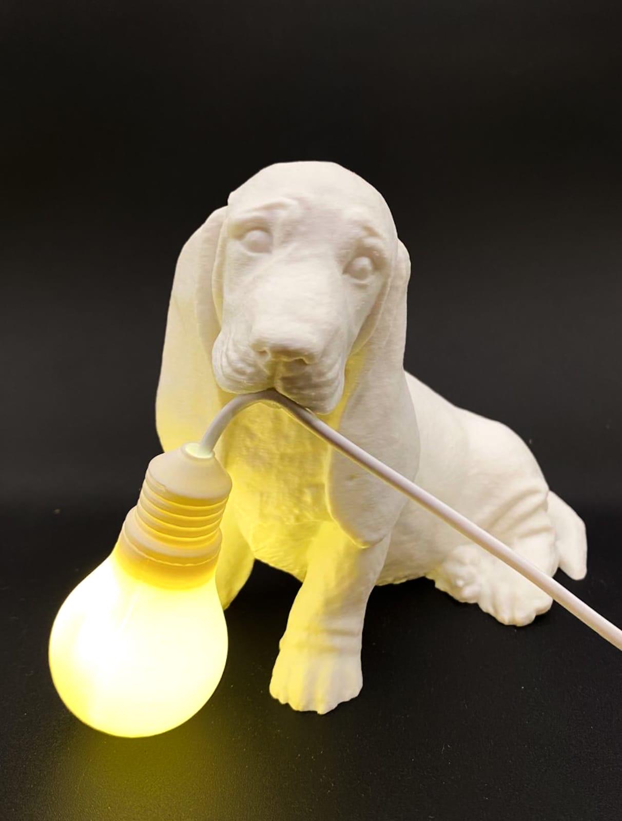 3D Printed Bassethound Lamp/ Light/ Dog/ Bassethound/ Lamp