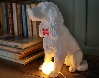 暖かい犬のナイトライト - コッカースパニエル 3Dプリントランプ LED USB ペットメモリアルギフト 環境に優しい装飾