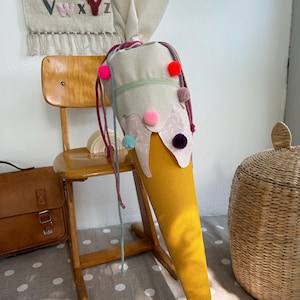 Schultüte, Zuckertüte, Eistüte, Schultüte Waffeleis,Schultüte Waffel,Eisschultüte, Schultüte Bommeln, Einschulung, Trosttüte, personalisiert
