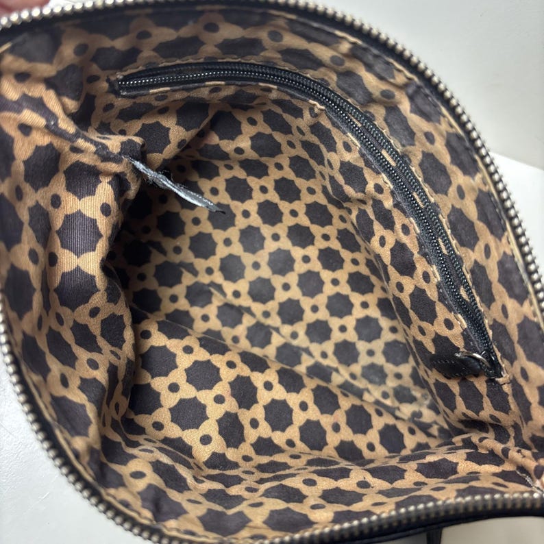 Vintage Brighton Balboa Black Leather Adjustable Strap Crossbody Bag Purse image 6