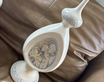 Vintage Byron Molds Nativity 1977 14" Centerpiece, Table Topper Ceramic Holy Fam