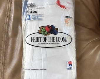 New Old Stock Vintage 1986 Fruit of the Loom Briefs Size M 34-36 Tighty Whities