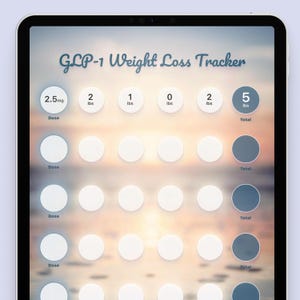 GLP-1 Weight Loss Tracker | Weight Loss Journal | Weekly Progress Chart | Digital Weight Loss Journal | PDF Download