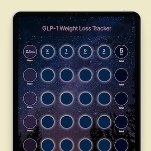 GLP-1 Weight Loss Tracker | Weight Loss Journal | Weekly Progress Chart | Digital Weight Loss Journal | PDF Download