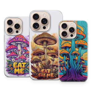 Psychedelic Magic Mushroom Phone Case for iPhone 17 Air 16 Pro Max 15 Plus 14 13, Samsung S26 S24 Fe S25 Edge A17 A37 A36 A56 A57, Pixel 10a