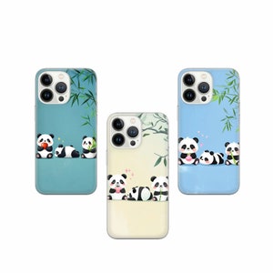 Funda de teléfono con diseño de pandas para iPhone 16e, 16 Pro Max, 15 Plus, 14, 13, Pixel 9A, Samsung S24, Fe 23, Ultra A16, S25 Edge, A26, A36, A5