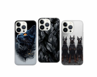 Gothic Supernatural Pets Phone Case for iPhone 17 Air 16 Pro Max 15 Plus 14 13, Samsung S26 S24 Fe S25 Edge A17 A37 A36 A56 A57, Pixel 10a 9
