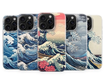 Japanese Wave Phone Case, Aesthetic Great Wave off Kanagawa iPhone 17e 16 15 14 Pro Max Case, Ocean Art Samsung S26 A57 A37, Pixel 10a cover