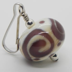 Zipper Pull Charm, zipper pull, zipper pulls for purses, decorative zipper pulls, spiral, ivory, purple, decorative zipper pull, handmade