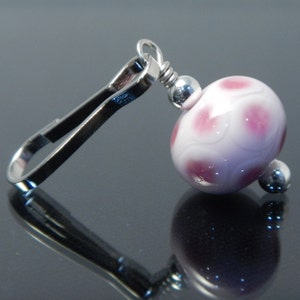Zipper Pull, pink, polka dot, zipper pulls for purses, zipper pull charm, beaded zipper pull, decorative pull, artisan made, girls gift
