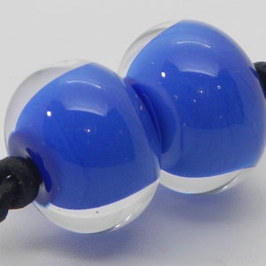 Beads | Blue Accent Pair | Handmade Lampwork Glass Beads