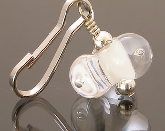 Zipper Pull Charm, beaded zipper pull, decorative zipper pulls, zipper pull, zipper pulls for purses, artisan zipper pull, artisan lampwork