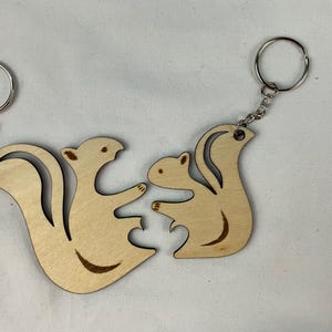 Animal Interlocking Keychain, Custom Engraved Wooden Keychain, Handmade Cute Keychain, Laser Cut Valentine Keychain